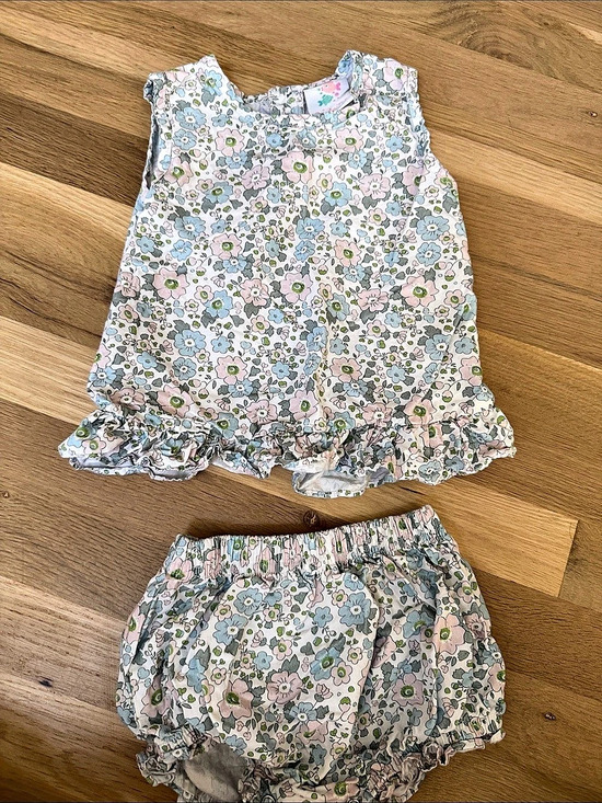 StitchyFish Other - StitchyFish Floral Ruffle Matching Set Size 2T Like New